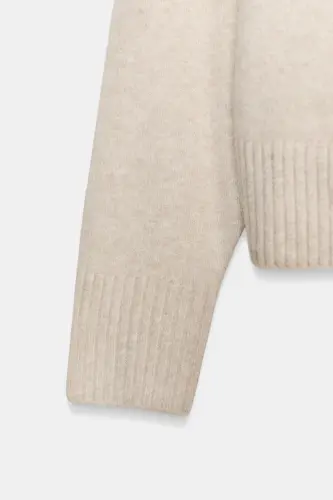 YUMUŞAK TRİKO KAZAK-Ekru - 7