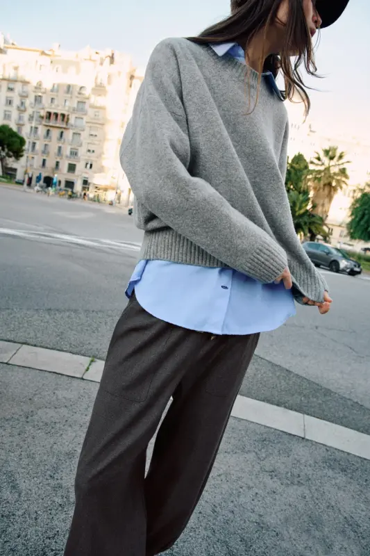 YUMUŞAK TRİKO KAZAK-Gri marn - 3