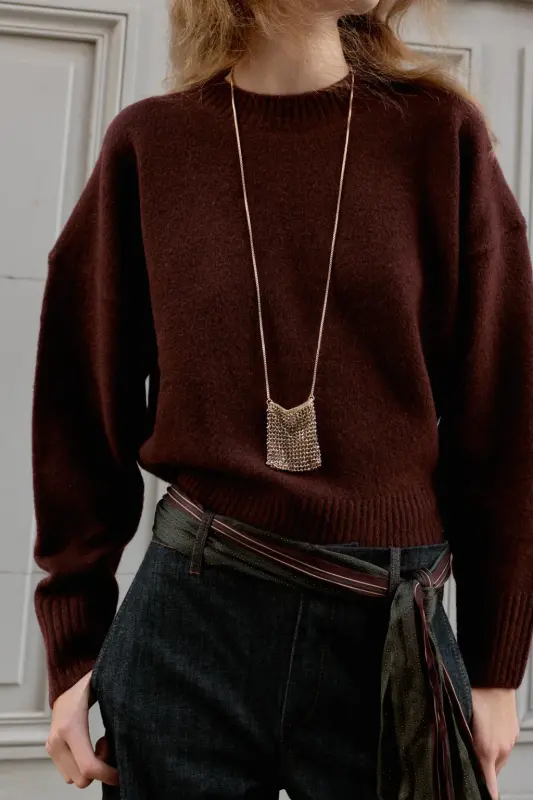 YUMUŞAK TRİKO KAZAK-Şarap rengi - 3