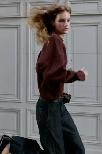 YUMUŞAK TRİKO KAZAK-Şarap rengi - 5