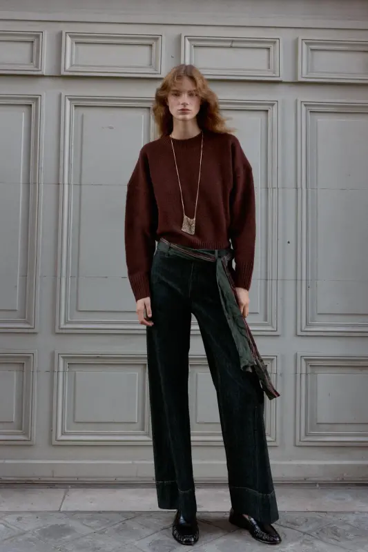 YUMUŞAK TRİKO KAZAK-Şarap rengi - 1