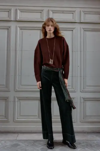 YUMUŞAK TRİKO KAZAK-Şarap rengi 