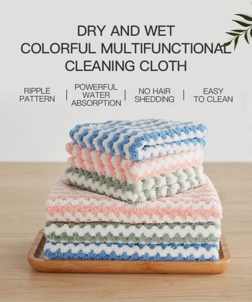 Soft&Colorful Microfiber Cleaning Cloth Suitable for All Environment. 11.8X15.7inches. 6Pcs-Pack, colorful (TW304006) - Generic