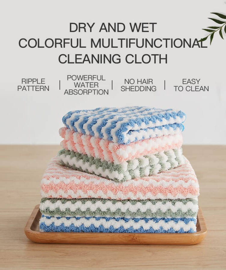 Soft&Colorful Microfiber Cleaning Cloth Suitable for All Environment. 11.8X15.7inches. 6Pcs-Pack, colorful (TW304006) - 1