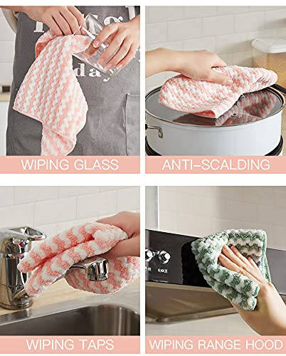 Soft&Colorful Microfiber Cleaning Cloth Suitable for All Environment. 11.8X15.7inches. 6Pcs-Pack, colorful (TW304006) - 3