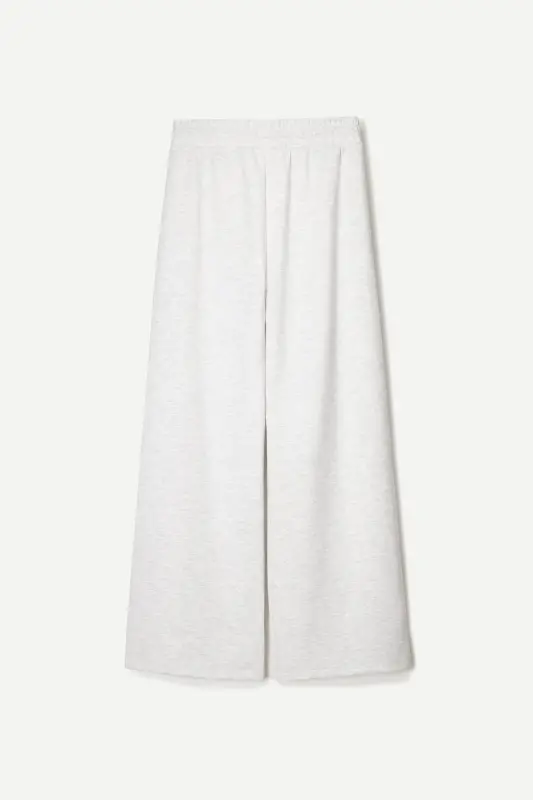 Yumuşak wide leg pantolon-Gri - 8