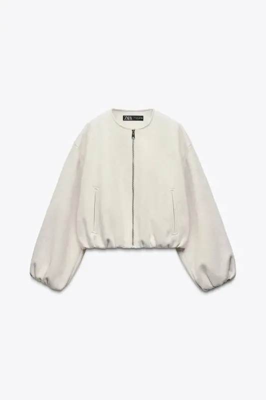 YUMUŞOQ BOMBER KURTKA-Ekru - 7