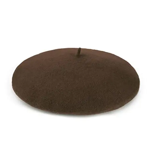 Wool Beret Hat French Beret Cap Winter Artist Painter Hat Solid Color for Women - 4