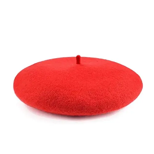 Wool Beret Hat French Beret Cap Winter Artist Painter Hat Solid Color for Women - 4