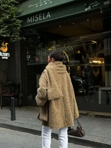 Yün Cıkartılabilen Atkılı ,Kaban İkili Takım- Kahve - 3