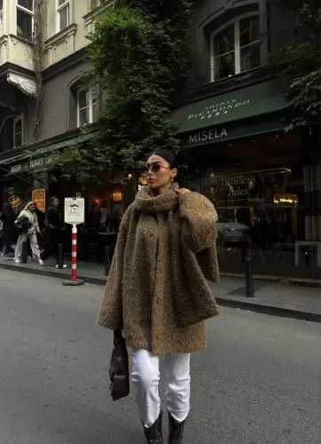 Yün Cıkartılabilen Atkılı ,Kaban İkili Takım- Kahve - BÜYÜKBEDENIZ (1)