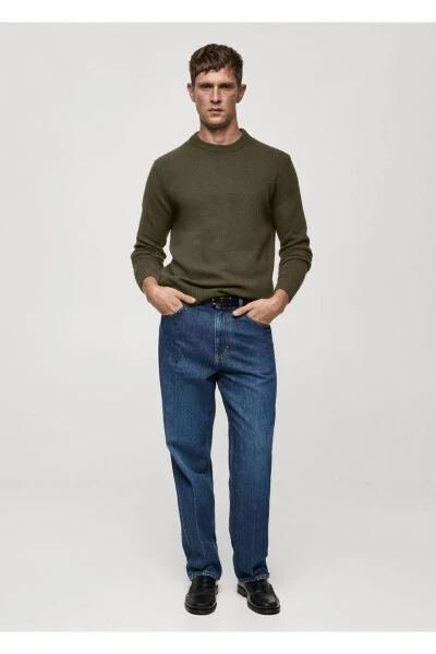 Yün karışımlı triko kazak-Haki Renk - MANGO MAN (1)