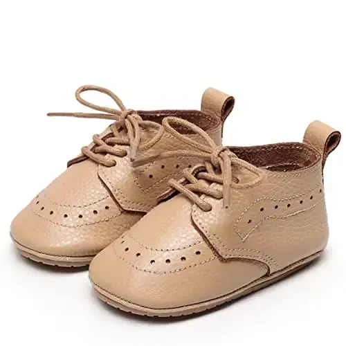Greceen Infant Baby Boys Girls Leather Loafers Comfort Oxford Dress Wedding Shoes First Walker Outdoor Shoes Crib Shoes - GRECEEN (1)