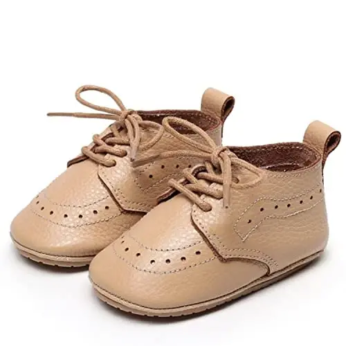 Greceen Infant Baby Boys Girls Leather Loafers Comfort Oxford Dress Wedding Shoes First Walker Outdoor Shoes Crib Shoes - 2