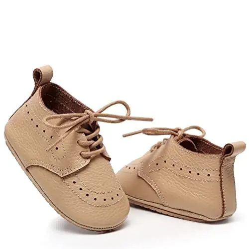 Greceen Infant Baby Boys Girls Leather Loafers Comfort Oxford Dress Wedding Shoes First Walker Outdoor Shoes Crib Shoes - 3
