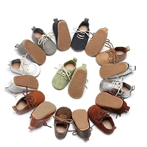 Greceen Infant Baby Boys Girls Leather Loafers Comfort Oxford Dress Wedding Shoes First Walker Outdoor Shoes Crib Shoes - 7