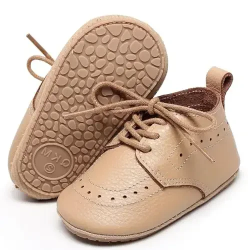 Greceen Infant Baby Boys Girls Leather Loafers Comfort Oxford Dress Wedding Shoes First Walker Outdoor Shoes Crib Shoes - 1