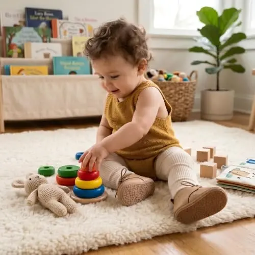 Greceen Infant Baby Boys Girls Leather Loafers Comfort Oxford Dress Wedding Shoes First Walker Outdoor Shoes Crib Shoes - 1