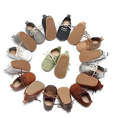 Greceen Infant Baby Boys Girls Leather Loafers Comfort Oxford Dress Wedding Shoes First Walker Outdoor Shoes Crib Shoes - 7