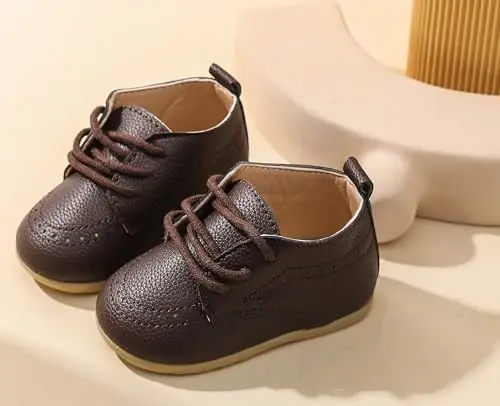 Greceen Infant Baby Boys Girls Leather Loafers Comfort Oxford Dress Wedding Shoes First Walker Outdoor Shoes Crib Shoes - GRECEEN (1)