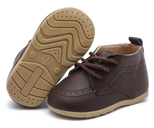 Greceen Infant Baby Boys Girls Leather Loafers Comfort Oxford Dress Wedding Shoes First Walker Outdoor Shoes Crib Shoes - 4
