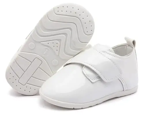 Greceen Infant Baby Boys Girls Leather Loafers Comfort Oxford Dress Wedding Shoes First Walker Outdoor Shoes Crib Shoes - 4