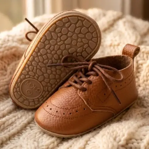 Greceen Infant Baby Boys Girls Leather Loafers Comfort Oxford Dress Wedding Shoes First Walker Outdoor Shoes Crib Shoes - 2