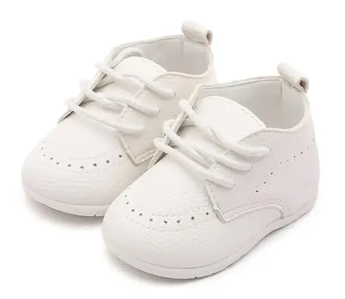 Greceen Infant Baby Boys Girls Leather Loafers Comfort Oxford Dress Wedding Shoes First Walker Outdoor Shoes Crib Shoes - 6