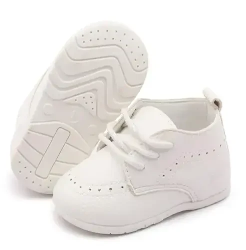 Greceen Infant Baby Boys Girls Leather Loafers Comfort Oxford Dress Wedding Shoes First Walker Outdoor Shoes Crib Shoes - 4
