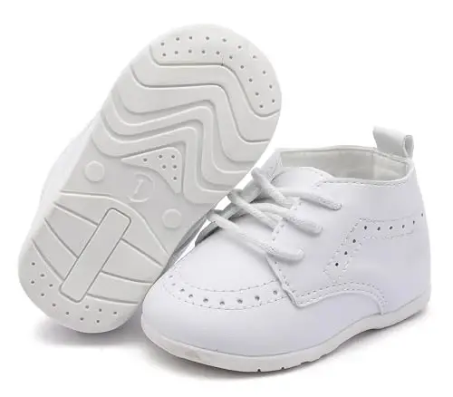 Greceen Infant Baby Boys Girls Leather Loafers Comfort Oxford Dress Wedding Shoes First Walker Outdoor Shoes Crib Shoes - 4