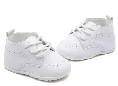 Greceen Infant Baby Boys Girls Leather Loafers Comfort Oxford Dress Wedding Shoes First Walker Outdoor Shoes Crib Shoes - 6