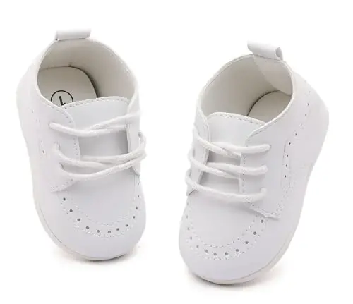 Greceen Infant Baby Boys Girls Leather Loafers Comfort Oxford Dress Wedding Shoes First Walker Outdoor Shoes Crib Shoes - 7