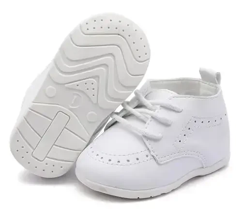 Greceen Infant Baby Boys Girls Leather Loafers Comfort Oxford Dress Wedding Shoes First Walker Outdoor Shoes Crib Shoes - 4