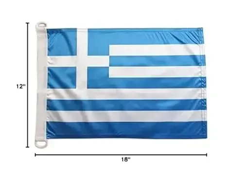 Greece NAUTICAL Flag 18'' x 12'' - Greek flags 30 x 45 cm. - Banner 12x18 in for boat - AZ FLAG - 3