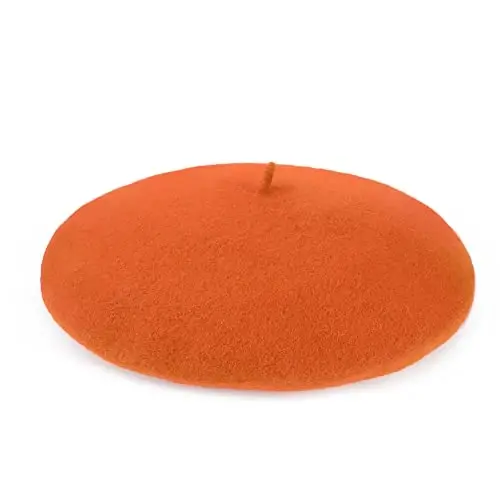 Wool Beret Hat French Beret Cap Winter Artist Painter Hat Solid Color for Women - 4