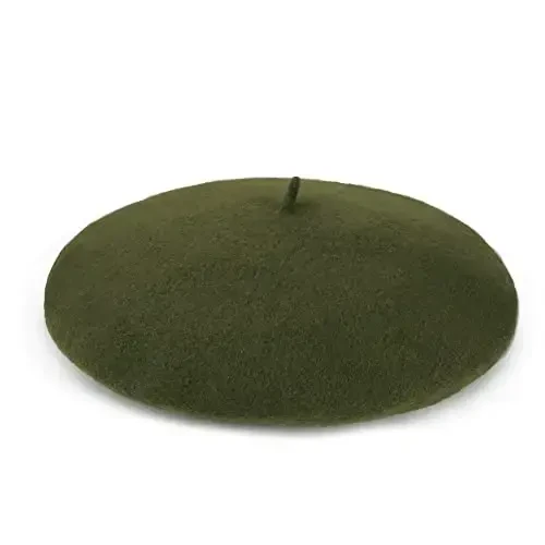 Wool Beret Hat French Beret Cap Winter Artist Painter Hat Solid Color for Women - 4