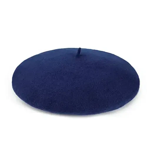 Wool Beret Hat French Beret Cap Winter Artist Painter Hat Solid Color for Women - 3