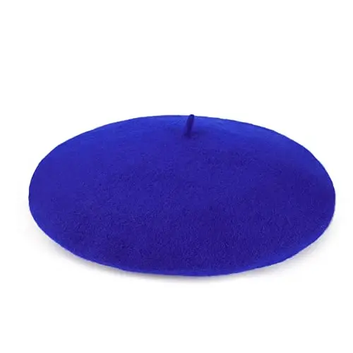 Wool Beret Hat French Beret Cap Winter Artist Painter Hat Solid Color for Women - 4