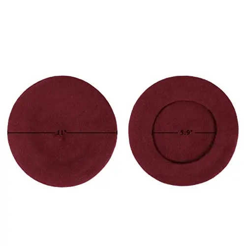 Wool Beret Hat French Beret Cap Winter Artist Painter Hat Solid Color for Women - 6