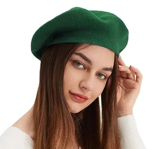 Wool Beret Hat French Beret Cap Winter Artist Painter Hat Solid Color for Women - WOOL