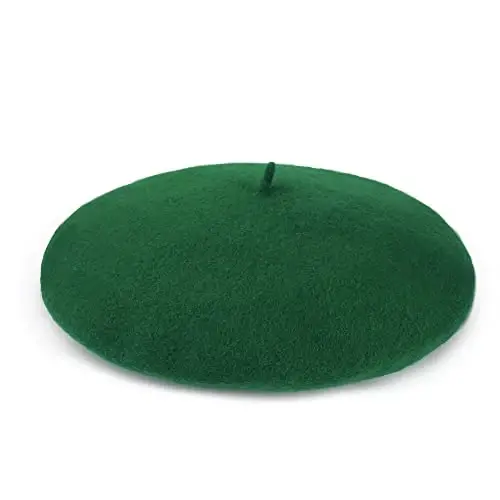 Wool Beret Hat French Beret Cap Winter Artist Painter Hat Solid Color for Women - 4