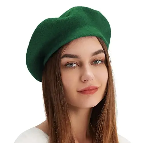 Wool Beret Hat French Beret Cap Winter Artist Painter Hat Solid Color for Women - WOOL (1)