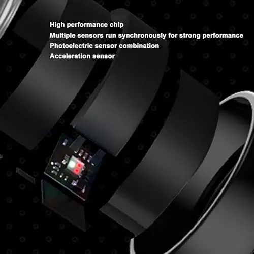 Yunseity Smart Ring Health, IP68 Sleep Quality Monitoring Fitness Smart Ring, Ceramic Stainless Magic Wearable Device Universal Ring for iOS and for Android - 3