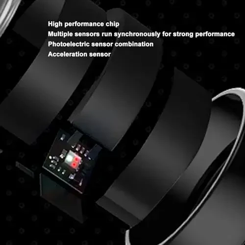 Yunseity Smart Ring Health, IP68 Uyqu Sifatini Monitoring Qilish Fitness Smart Ring, Seramika Zanglamaydigan Sehrli Taqiladigan Qurilma Universal Ring iOS va Android uchun - 3