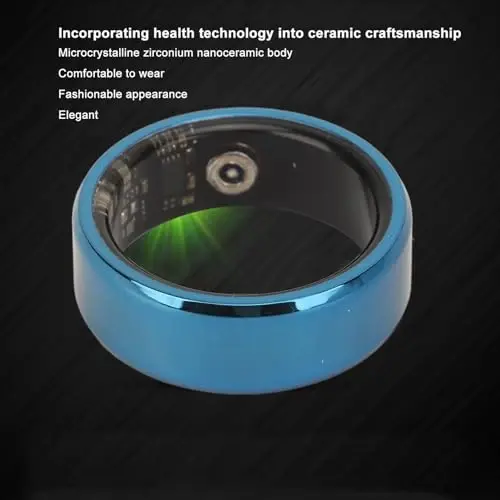 Yunseity Smart Ring Health, IP68 Uyqu Sifatini Monitoring Qilish Fitness Smart Ring, Seramika Zanglamaydigan Sehrli Taqiladigan Qurilma Universal Ring iOS va Android uchun - 4