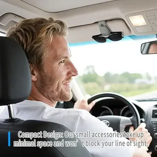 Yuoyar 2 Packs Magnetic Sunglass Holder for Car Visor - Sunglasses Clip for Car Visor Universal Fit for Different Size Eyeglasses - Convenient Interior Car Accessories (2, Grey) - 6