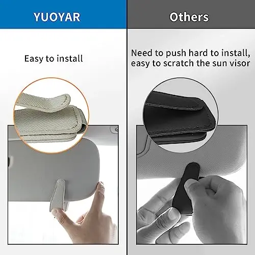Yuoyar 2 Packs Magnetic Sunglass Holder for Car Visor - Sunglasses Clip for Car Visor Universal Fit for Different Size Eyeglasses - Convenient Interior Car Accessories (2, Grey) - 2