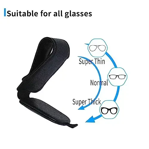 Yuoyar 2 Packs Magnetic Sunglass Holder for Car Visor - Universal Sunglasses Clip for Different Size Eyeglasses - Convenient Interior Car Accessories (Black) - 5
