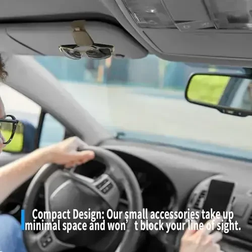 Yuoyar 2 Packs Magnetic Sunglass Holder for Car Visor - Universal Sunglasses Clip for Different Size Eyeglasses - Convenient Interior Car Accessories (Black) - 6