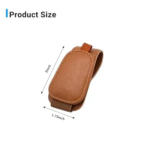 Yuoyar 2 Packs Magnetic Sunglass Holder for Car Visor - Universal Sunglasses Clip for Different Size Eyeglasses - Convenient Interior Car Accessories (Brown) - 7
